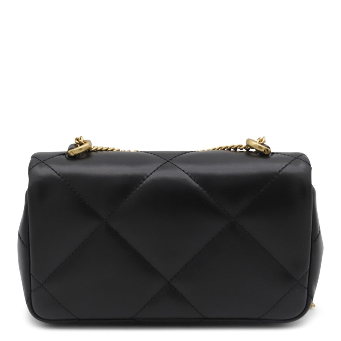 Tory Burch Black Leather Kira Diamond Small Shoulder Bag