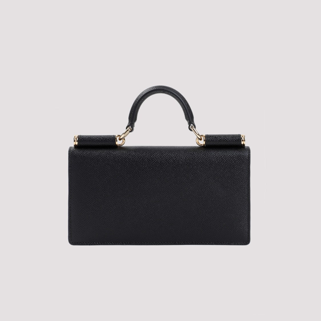 Dolce & Gabbana Dauphine Phone Black Saffiano Calf Leather Handbag