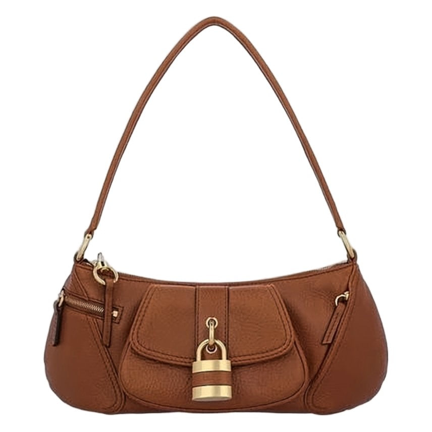 Chloé Elongated Textured Calf Leather Shoulder Bag
