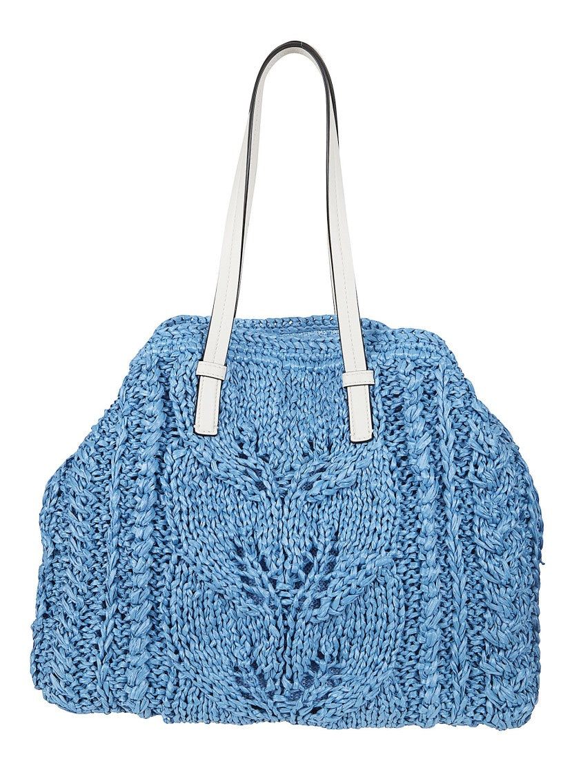 Ermanno Scervino Blue Viscose Shoulder Bag