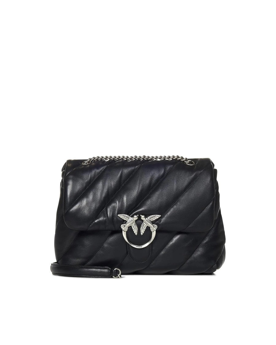 Pinko Love Bag Puff Large Shoulder Bag Black/Old Silver
