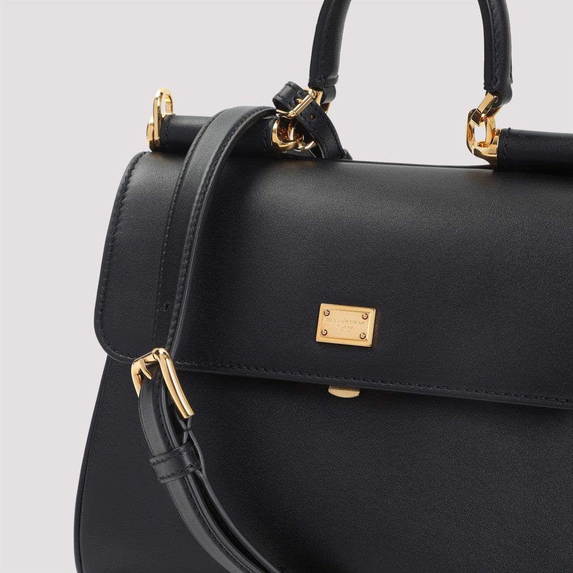 Dolce & Gabbana Leather Handbag With Gold-Tone Hardware