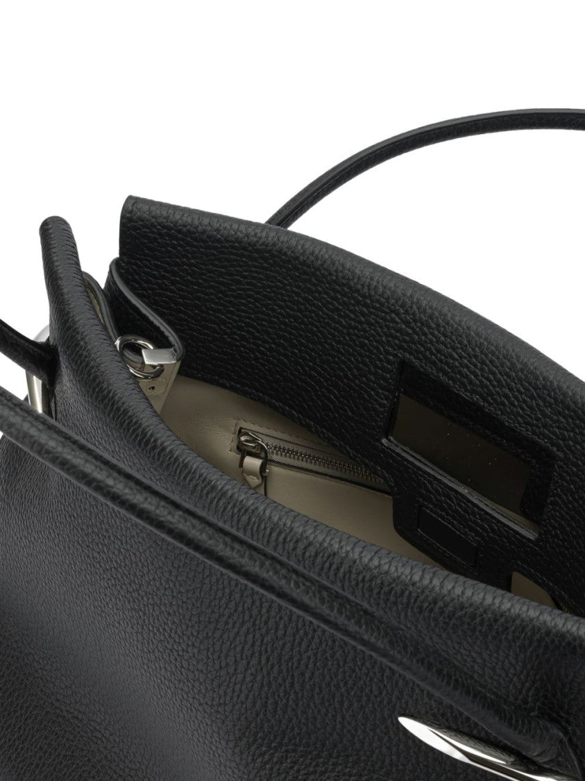Givenchy Textured Black Handbag With Silver-Tone Accents