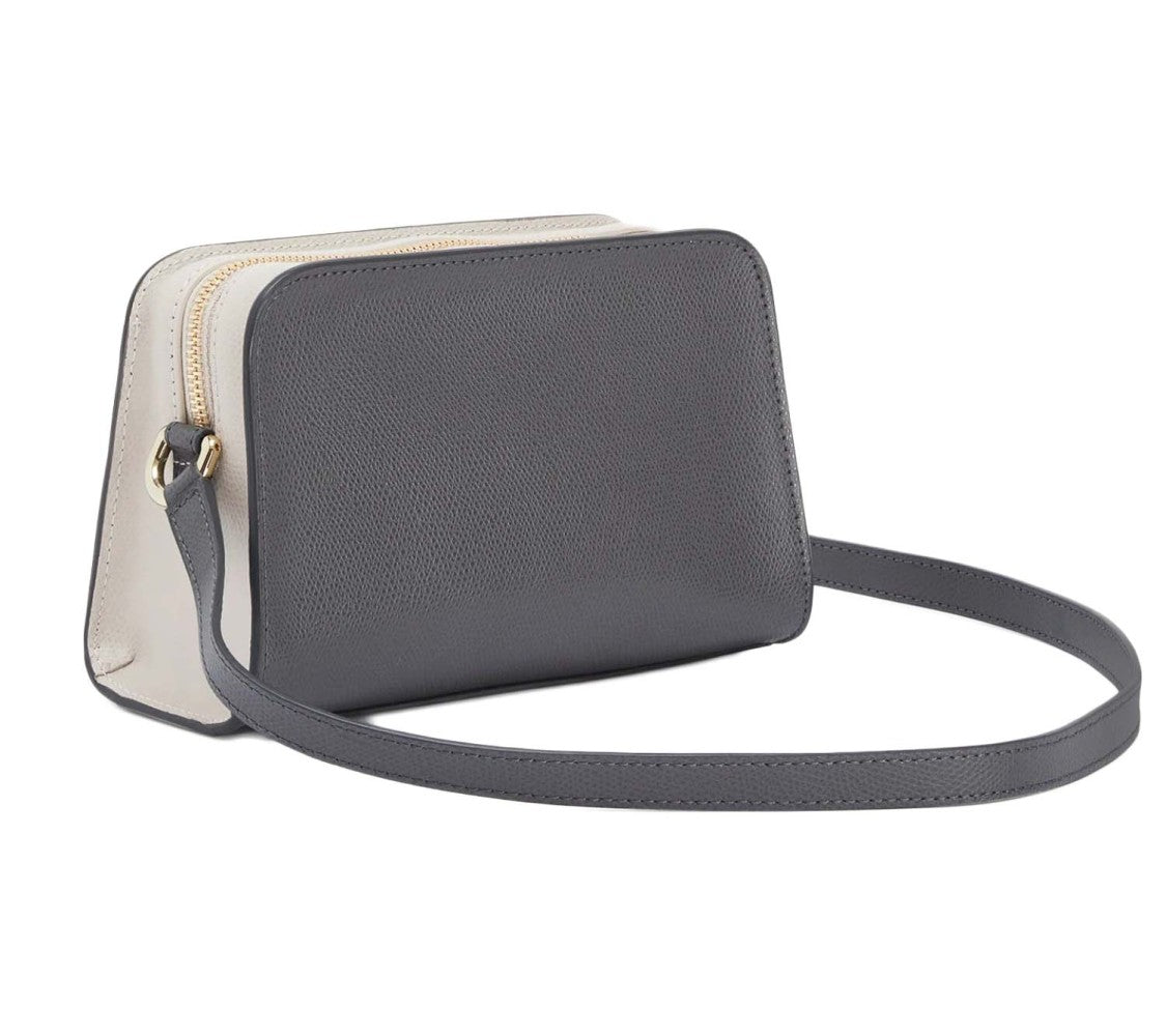 Furla Compact Grey Leather Bag With Structured Silhouette