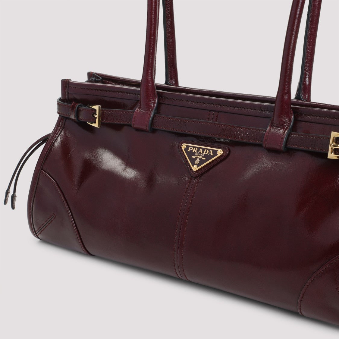 Prada Bordeaux Calf Leather Handbag