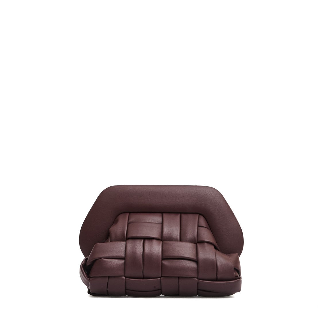Themoirè Clutch Vegan Leather Intreccio Bordeaux