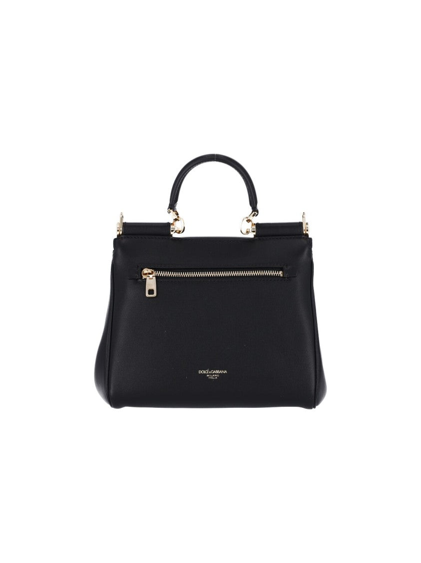 Dolce & Gabbana Structured Handbag With Gold-Tone Lock Charm