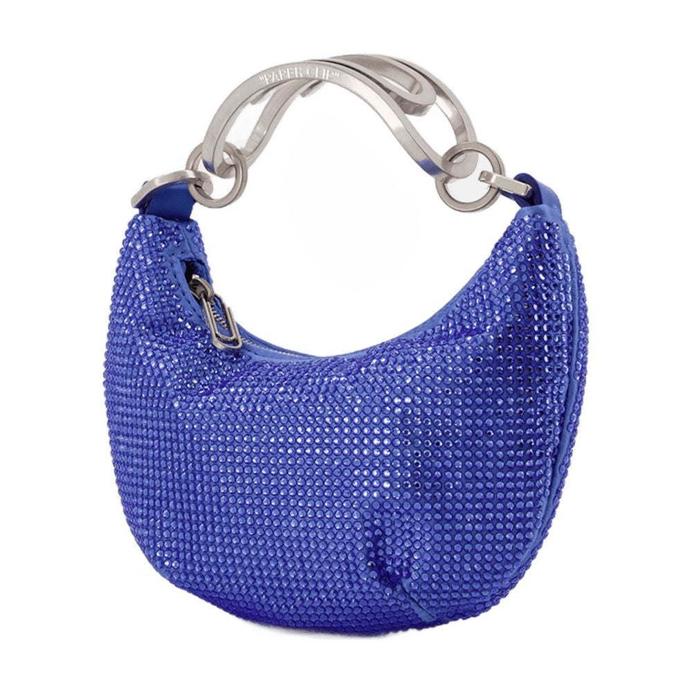 Off-White Mini Binder Clip Bag In Strass / Blue