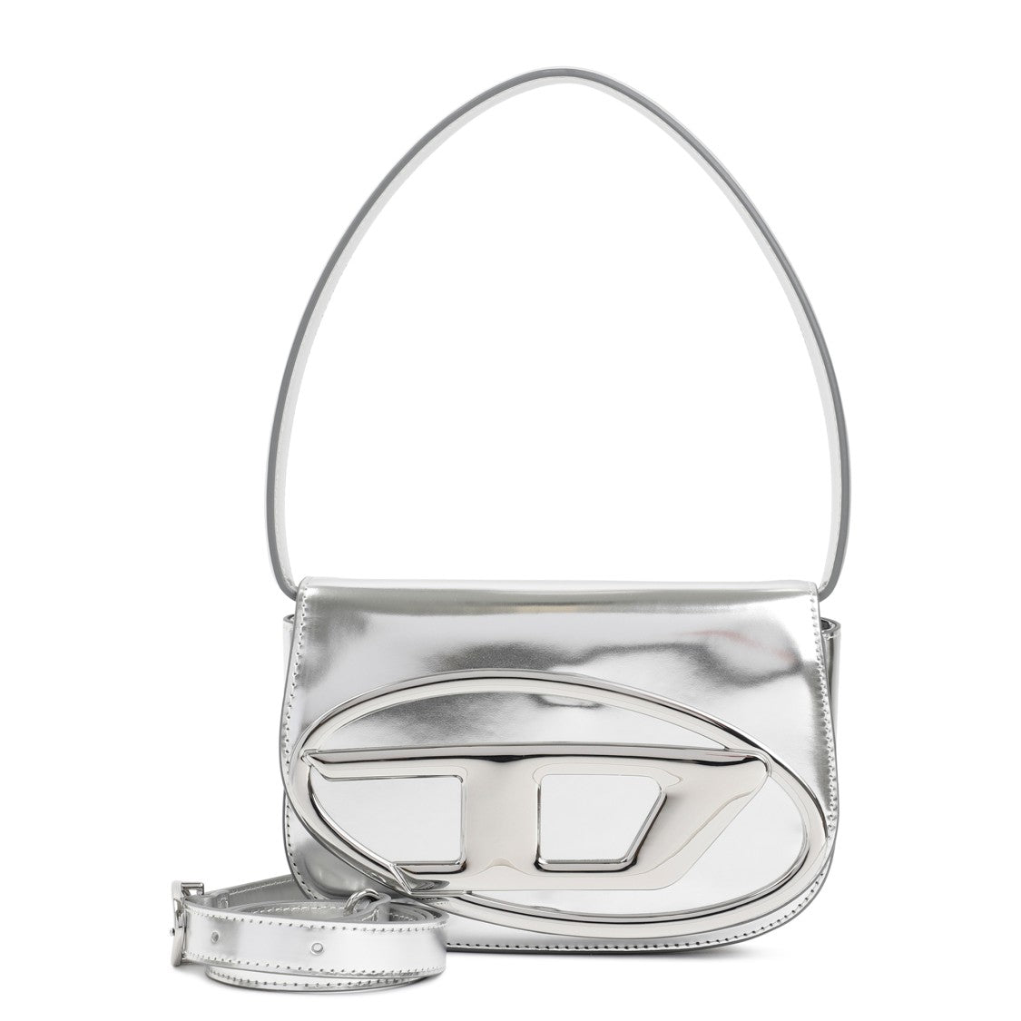 Diesel Silver Leather Handbag
