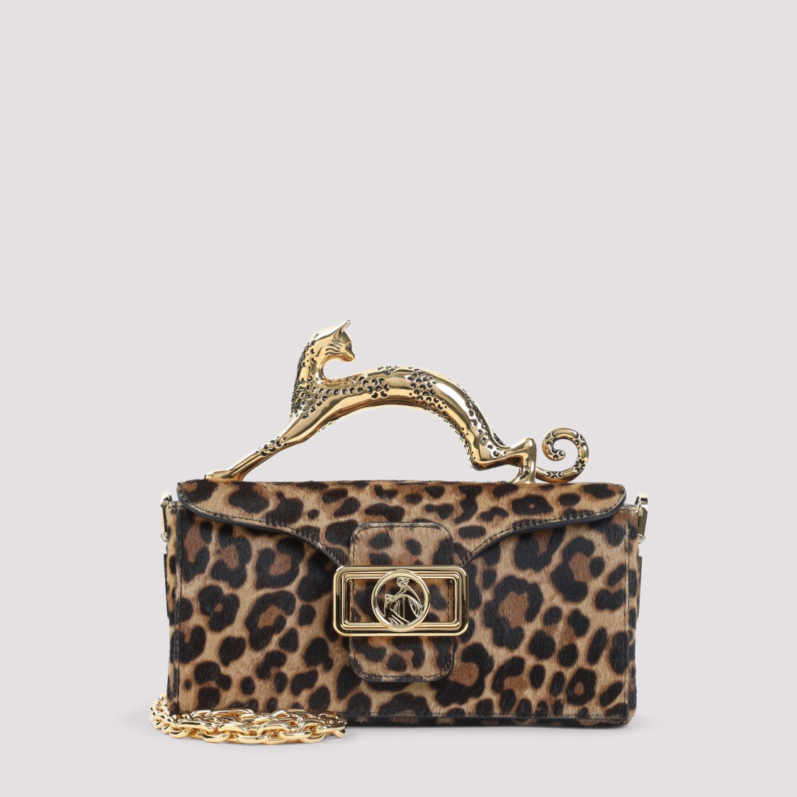 Lanvin Rectangular Handbag With Bold Leopard Print