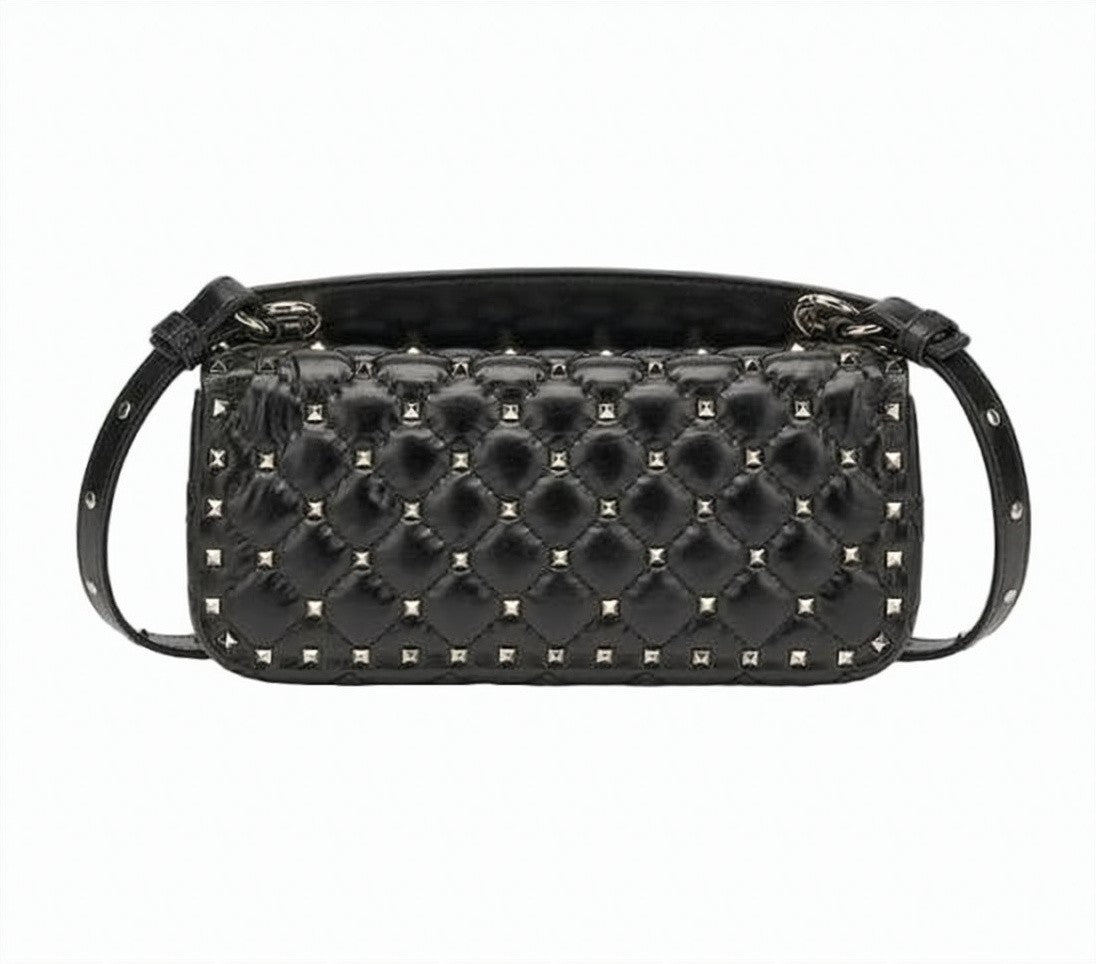 Valentino Quilted Black Leather Shoulder Bag With Gold-Tone Chain Strap