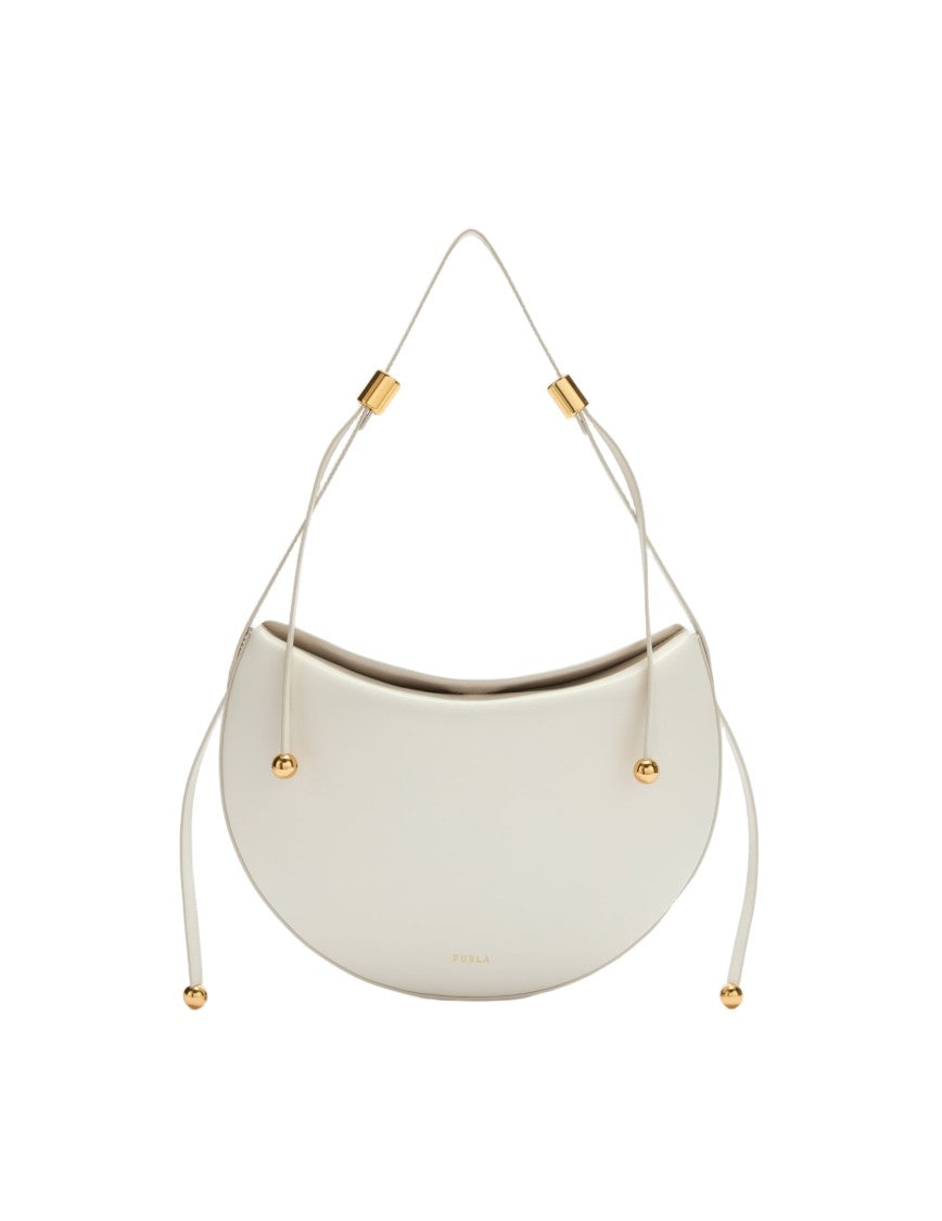 Furla Moonstone S Leather Shoulder Bag, Cream Color