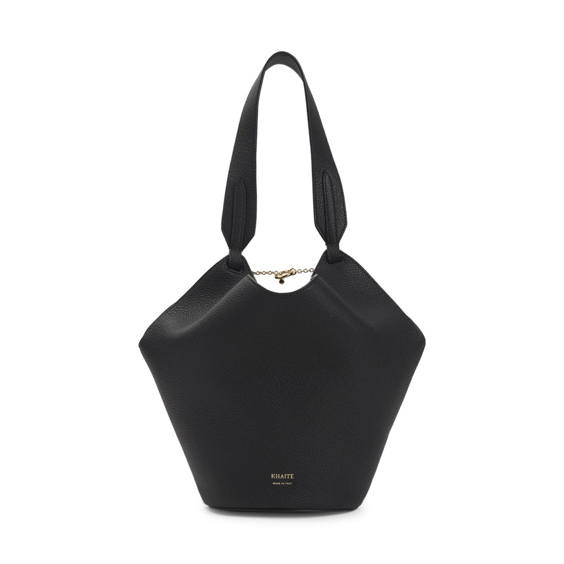 Khaite Geometric Leather Shopper Bag With Gold Chain Detail
