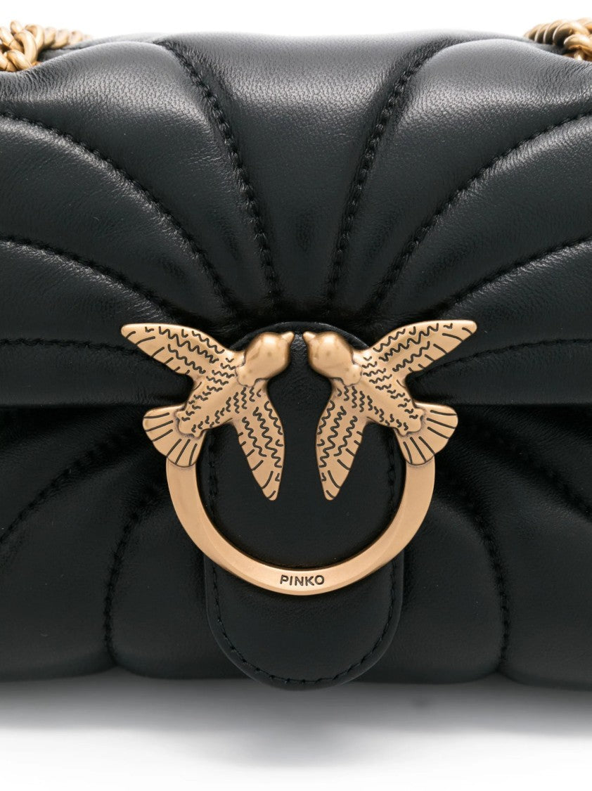 Pinko Quilted Leather Handbag With Bird Clasp