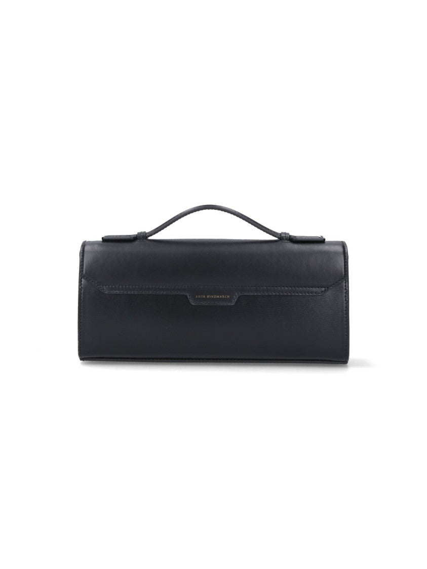 Anya Hindmarch Rectangular Black Leather Clutch