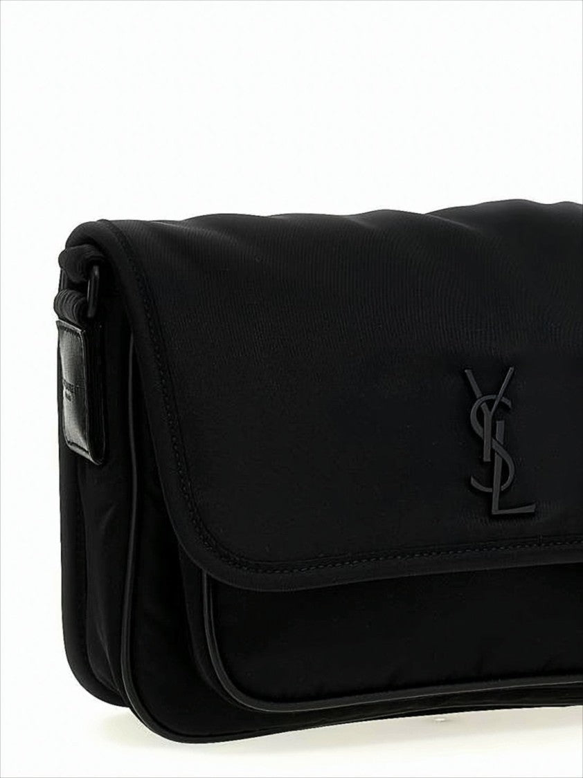 Saint Laurent Structured Black Crossbody Bag With Flap Closure