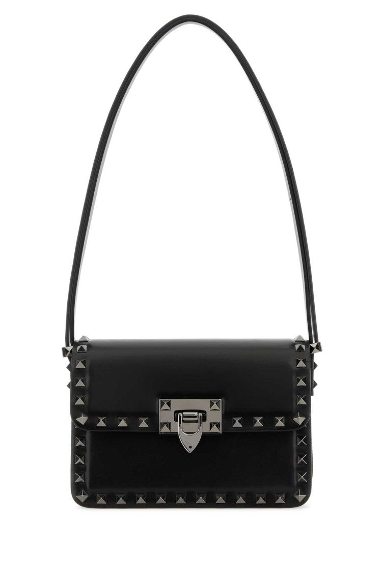 Valentino Garavani Black Leather Rockstud23 Shoulder Bag