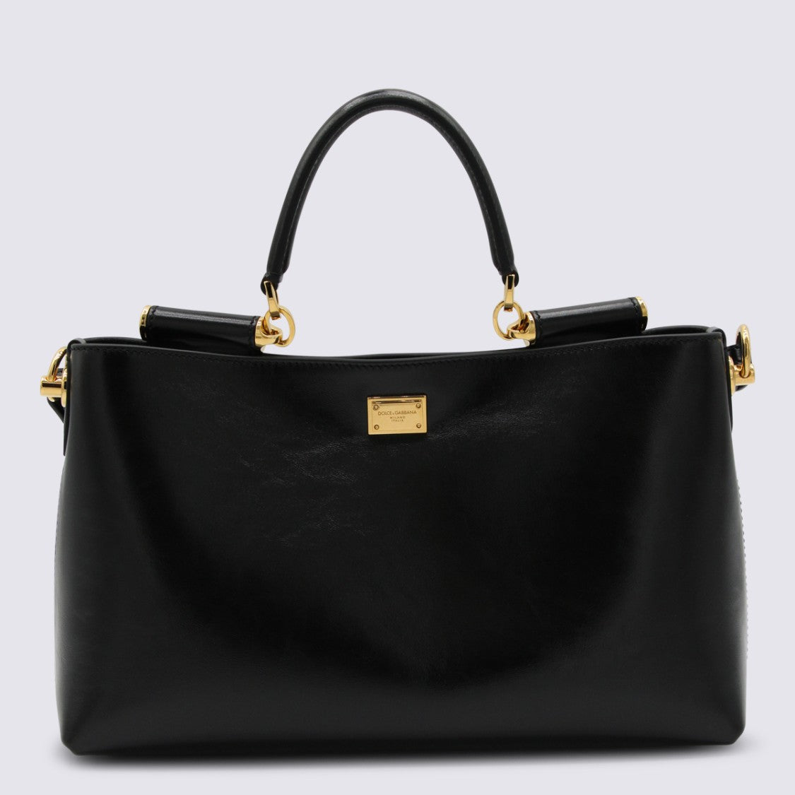 Dolce & Gabbana Black Leather My Sicily Shoulder Bag