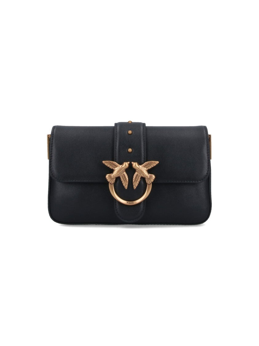 Pinko Structured Black Bag With Detachable Shoulder Strap