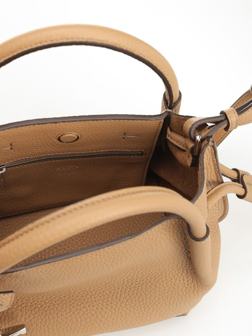 Tod's Textured Leather Tote Bag With Rounded Silhouette