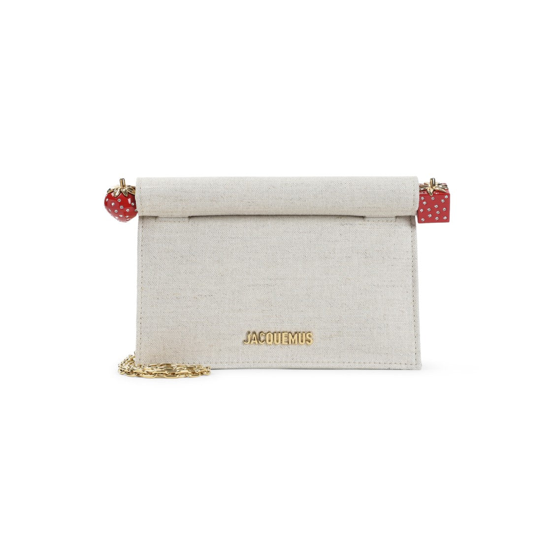 Jacquemus Light Greige Canvas Le Petit Pochette Rond C Handbag