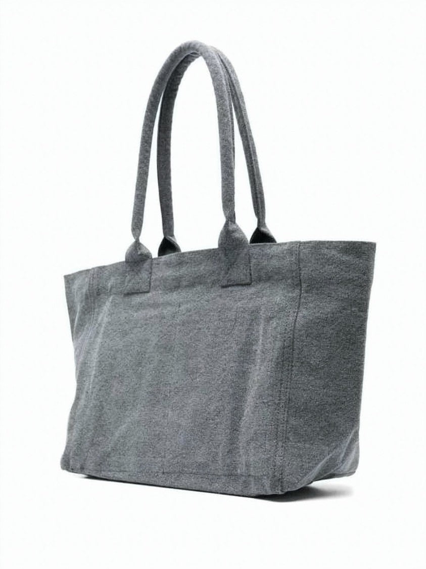 Isabel Marant Medium Grey Textured Cotton Tote Bag