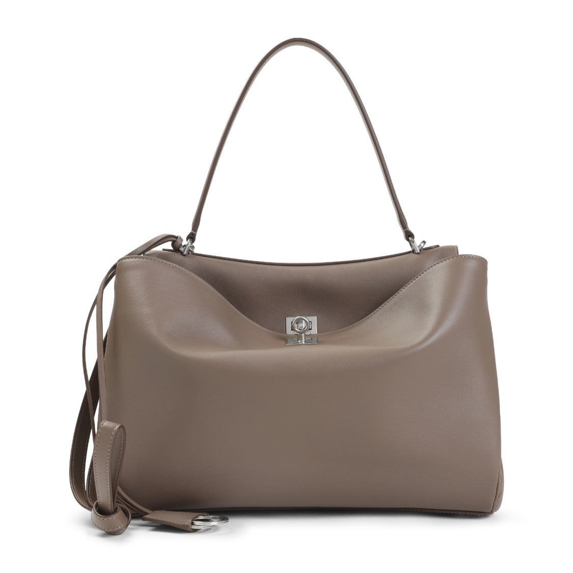 Balenciaga Structured Calf Leather Handbag With Detachable Strap