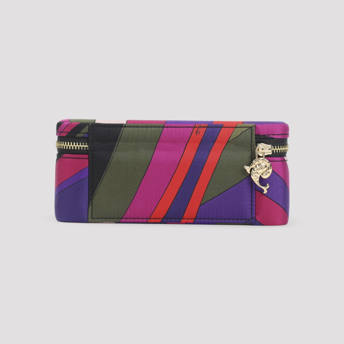 Pucci Rectangular Multicolor Silk And Leather Clutch