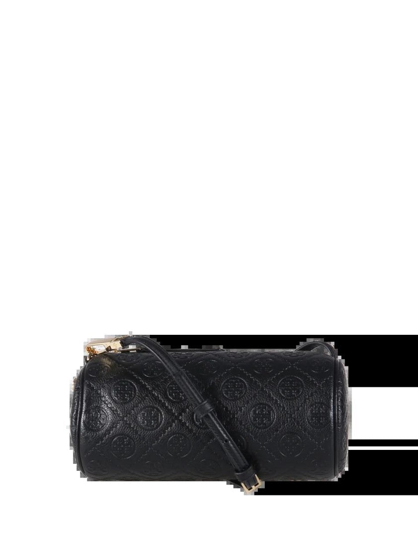 Tory Burch T Monogram Pebble Cylinder Bag With Adjustable Strap And Gold-Tone Hardware