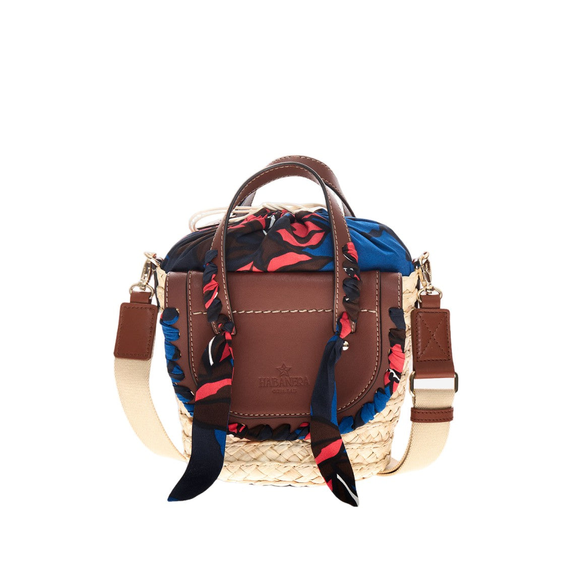 Cuba Lab Habanera Leather And Rafia Bag