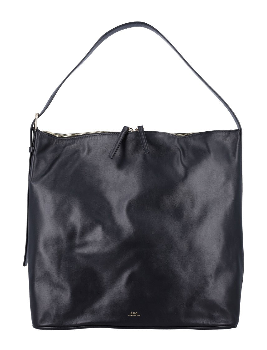 A.P.C. Spacious Black Leather Vera Maxi Bag