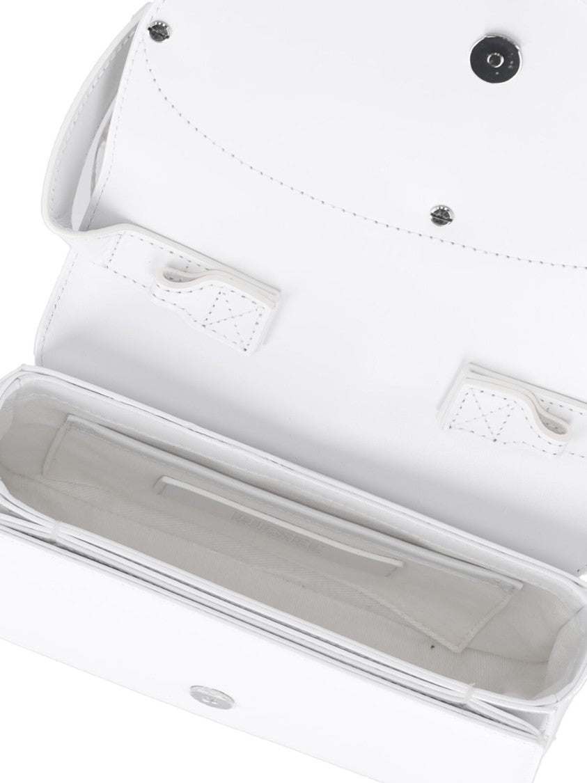 Diesel Shoulder Bag 1Dr In Smooth White Leather With Adjustable Straps