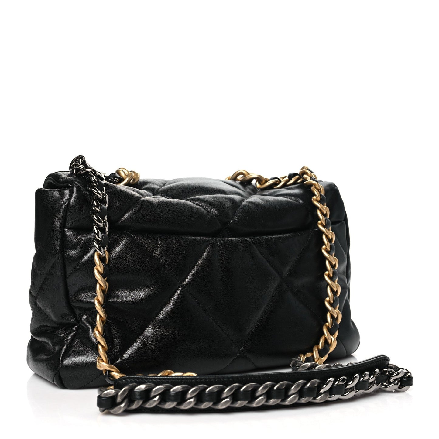 Lambskin Quilted Large Chanel 19 Flap Black