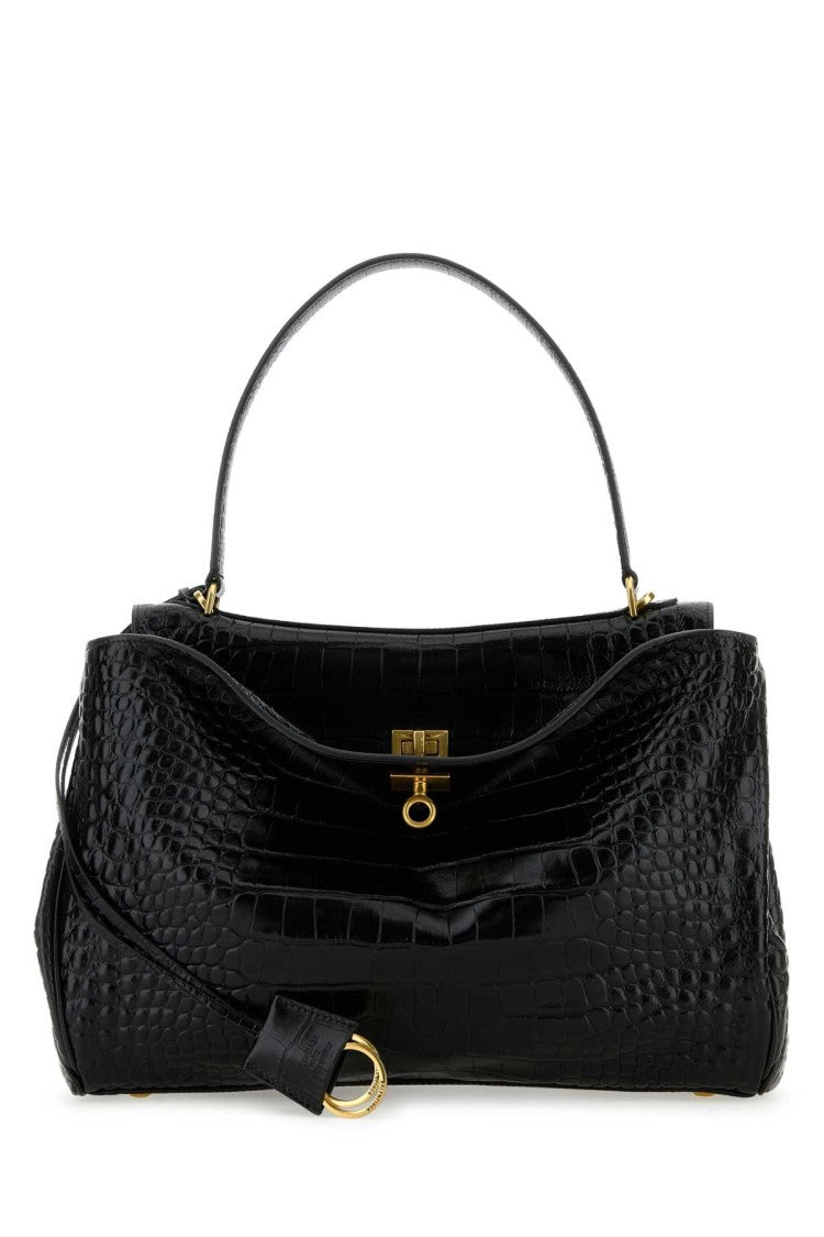 Balenciaga Black Leather Rodeo Handbag