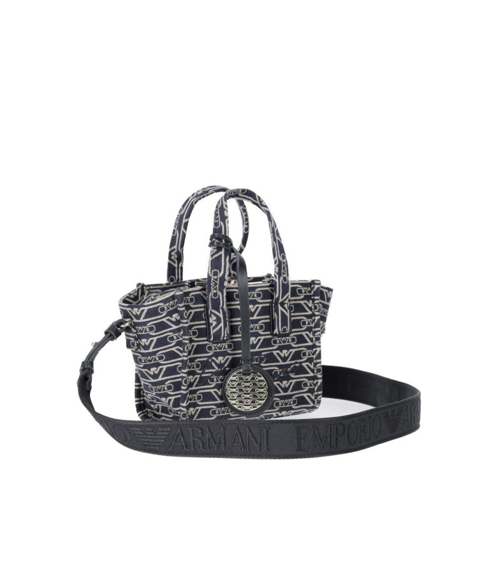 Emporio Armani Monogram Blue Écru Mini Bag