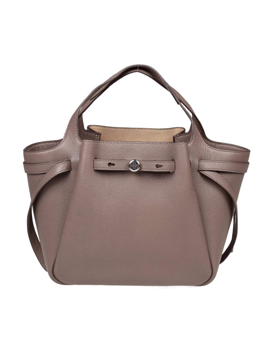 Tory Burch Romy Leather Tote Bag In Wild Mushroom