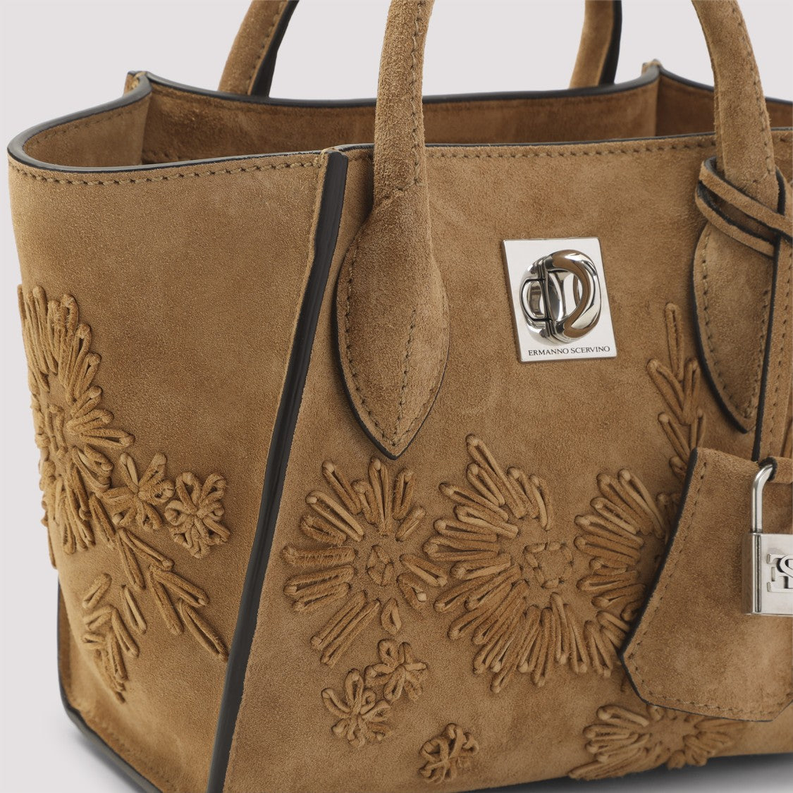Ermanno Scervino Structured Shoulder Bag With Floral Embroidery