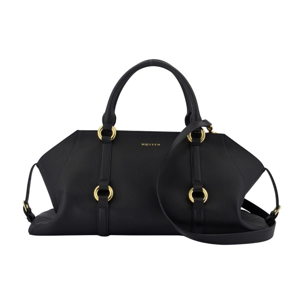 Alexander Mcqueen Structured Black Calfskin Medium Purse
