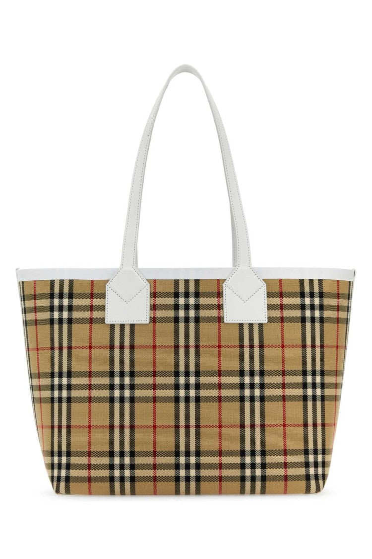 Burberry Embroidered Canvas London Shopping Bag