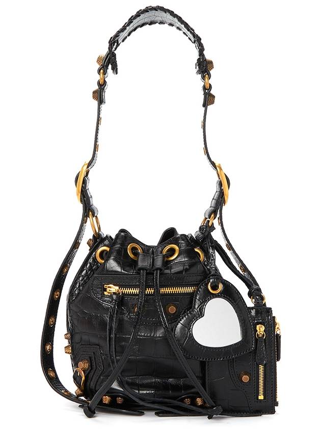 Luxury Balenciaga Trending 2025 Le Cagole XS Leather Bucket Bag Black