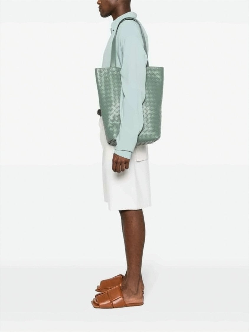 Bottega Veneta Structured Woven Leather Tote Bag