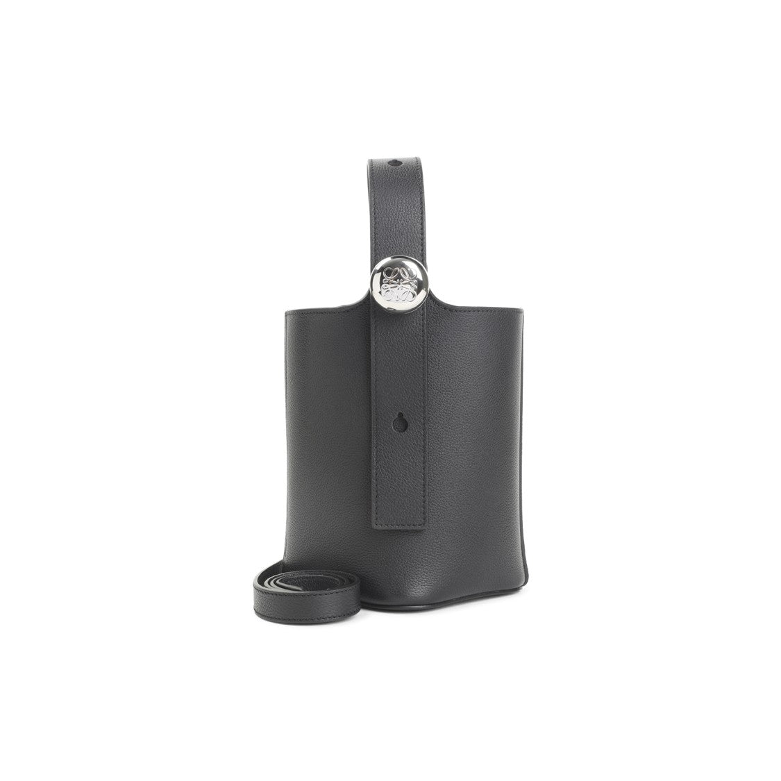 Loewe Structured Black Calfskin Bucket Bag With Silver-Tone Hardware