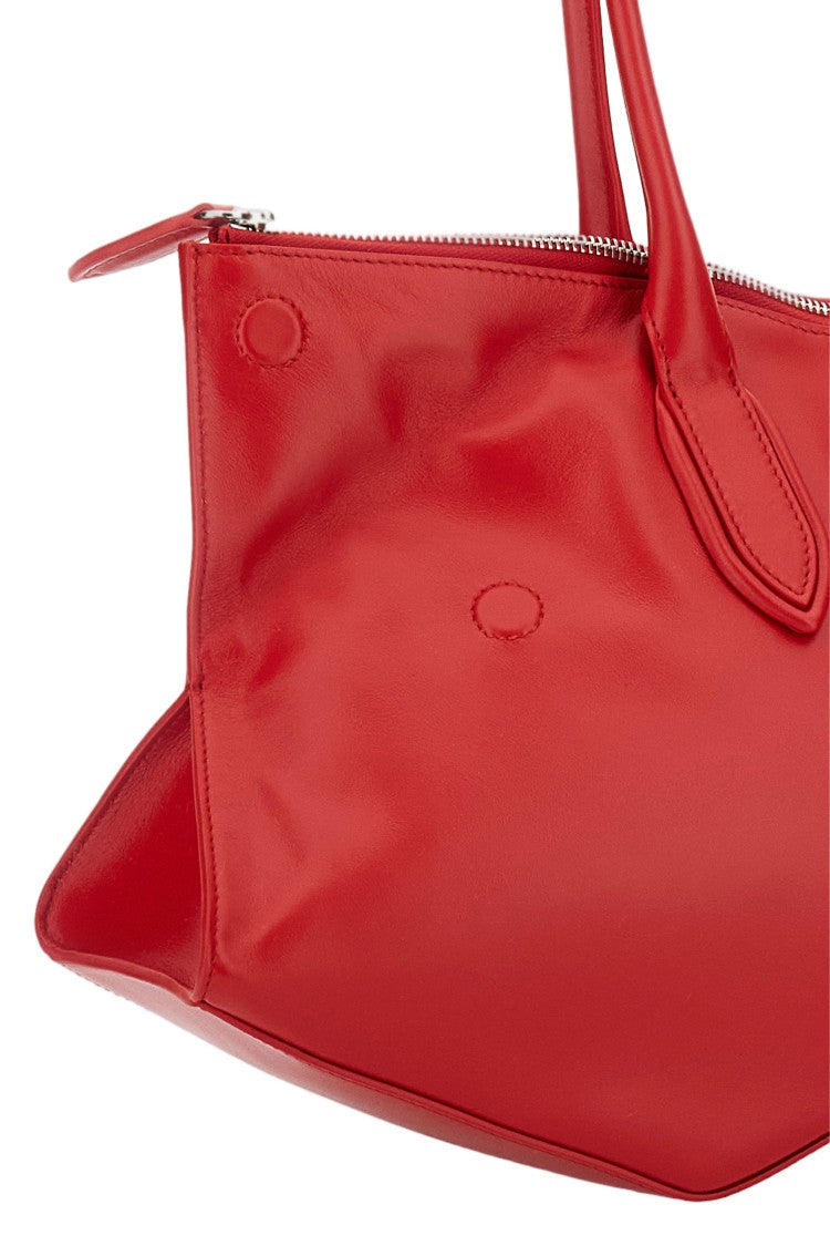 Alexander Mcqueen Sculptural Red Leather Manta Shoulder Bag