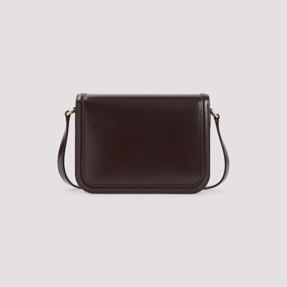 Valentino Garavani Structured Brown Calf Leather Shoulder Bag