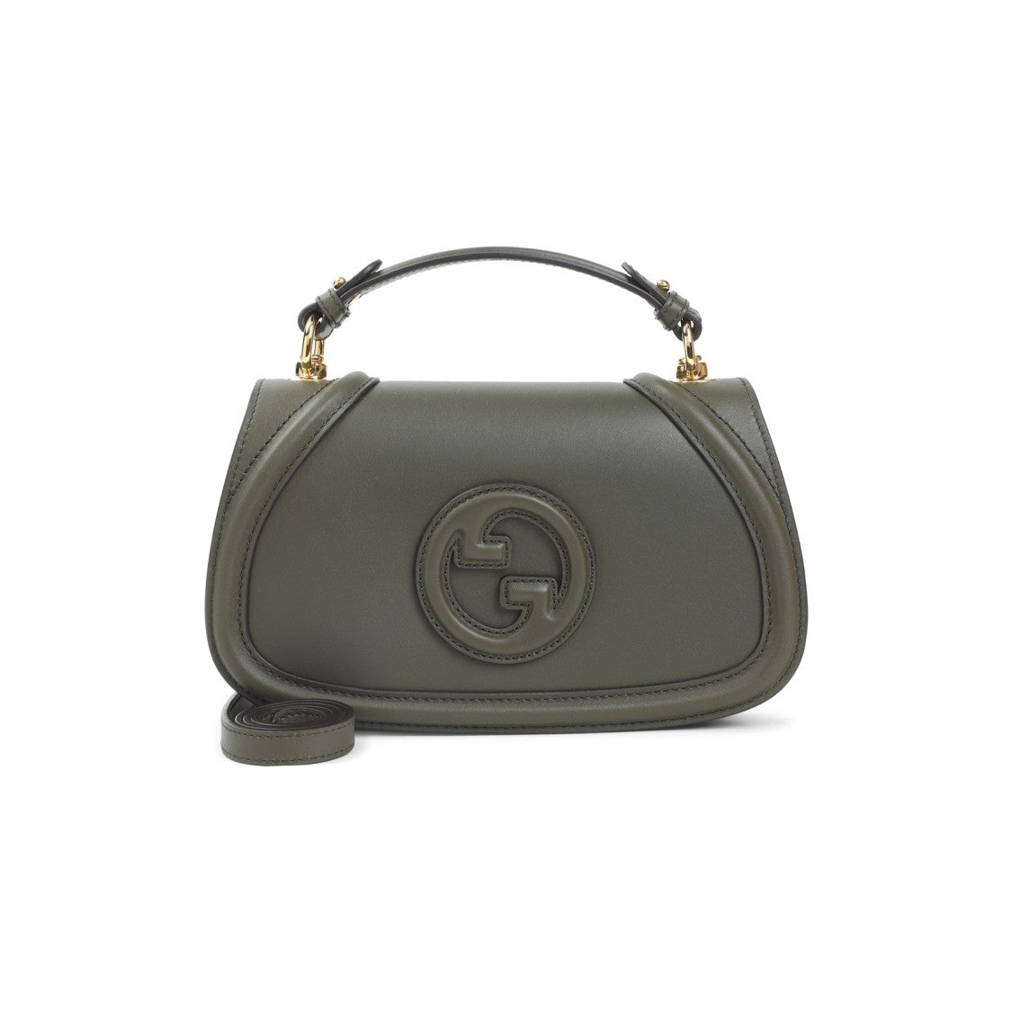 Gucci Green Leather Shoulder Bag With Structured Silhouette