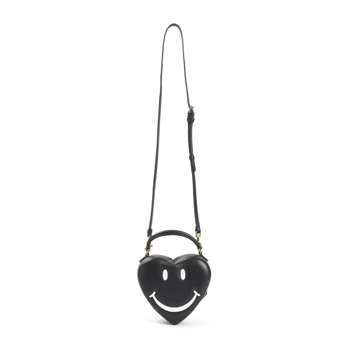Moschino Heart-Shaped Shoulder Bag With Adjustable Strap And Gold-Tone Details