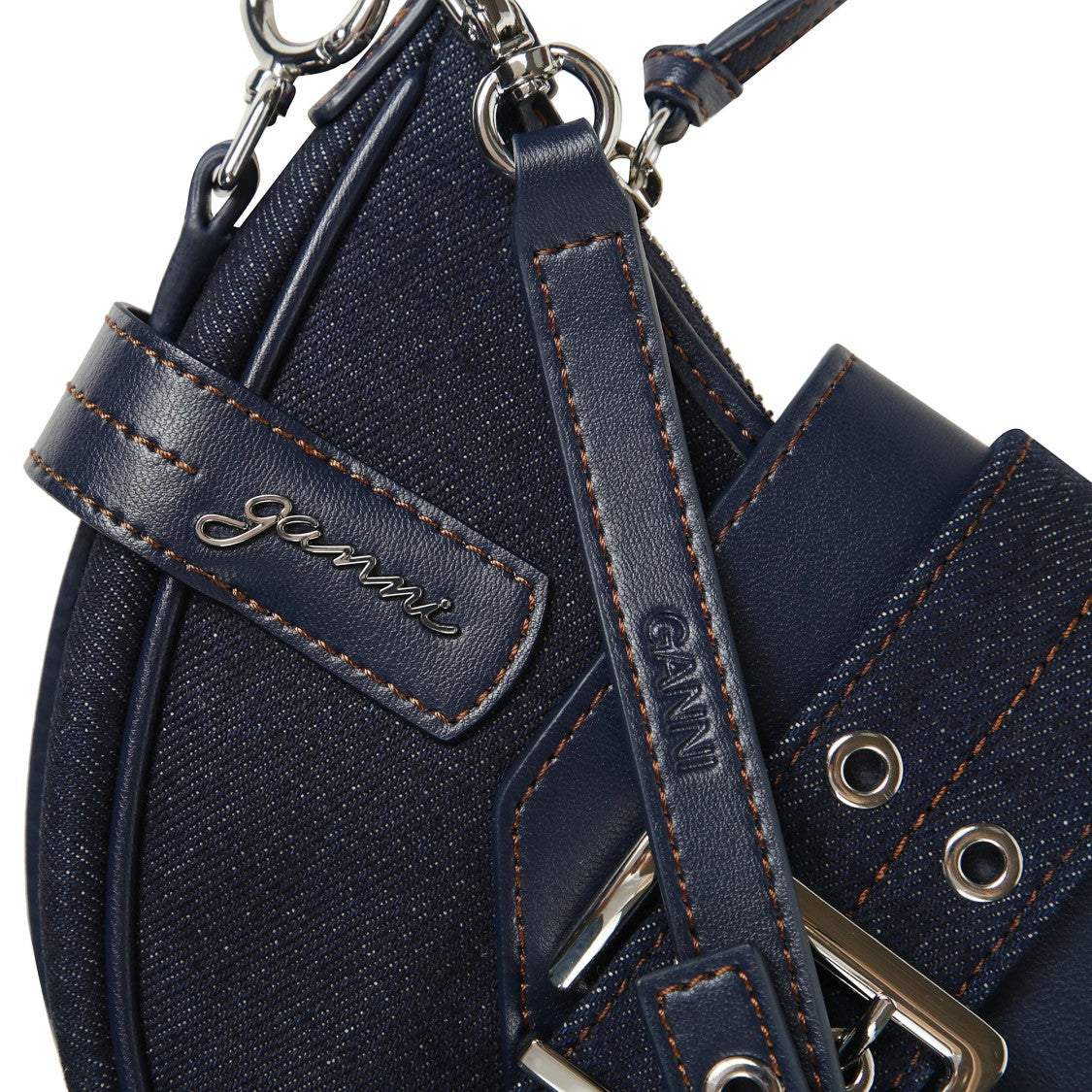Ganni Nylon Crescent Shoulder Bag