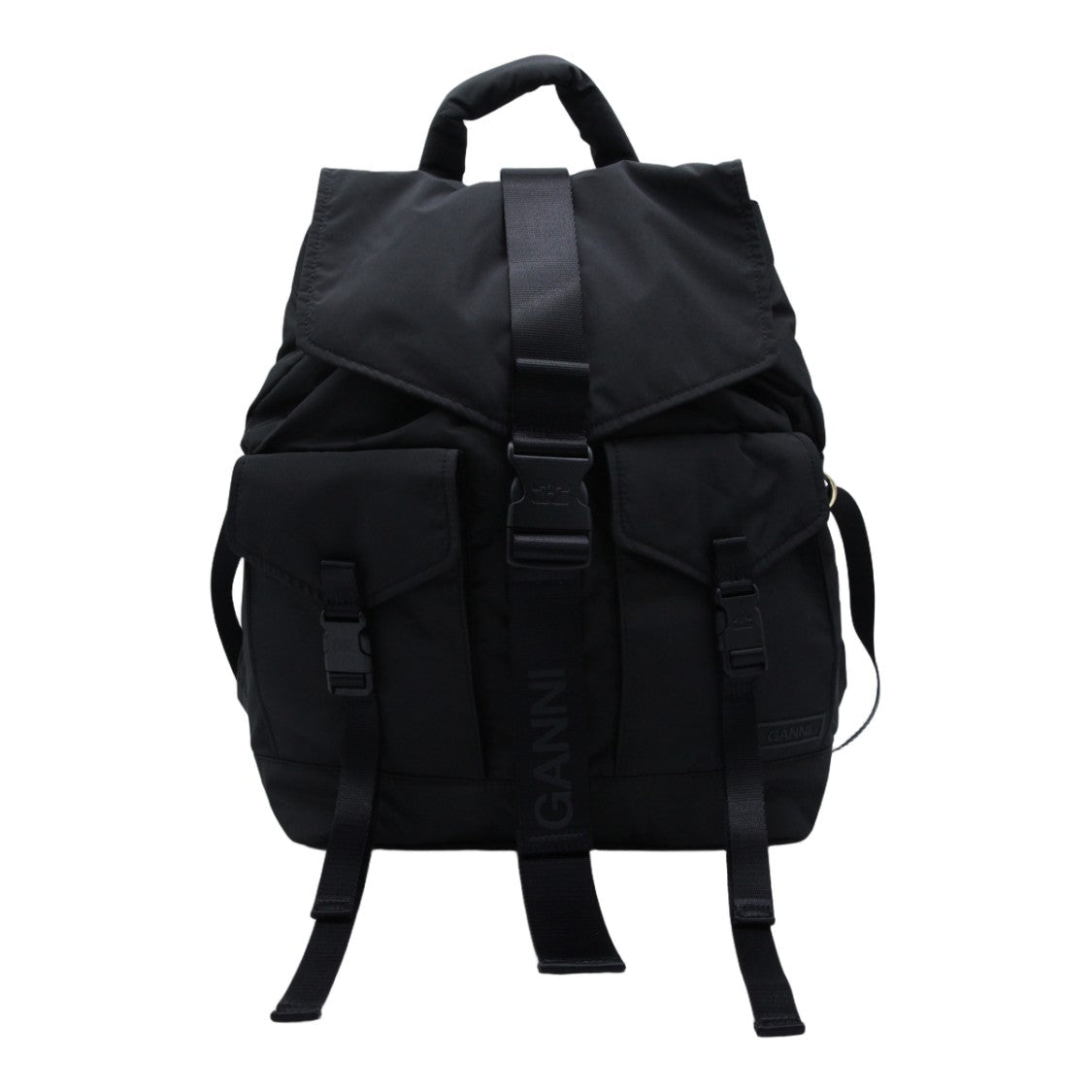 Ganni Black Backpack With Structured Silhouette