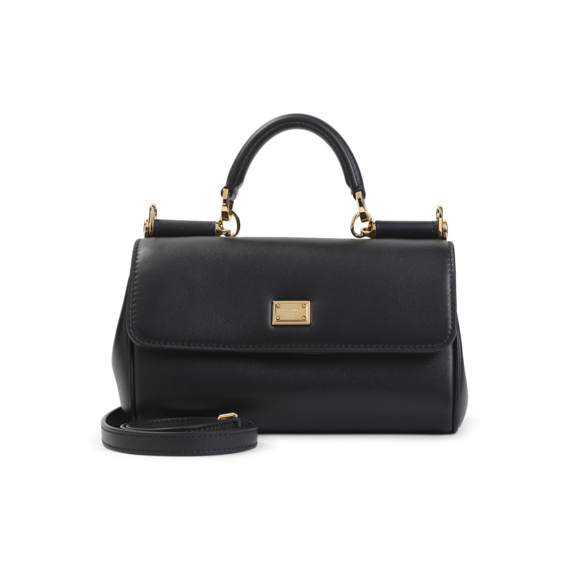 Dolce & Gabbana Structured Black Leather Handbag