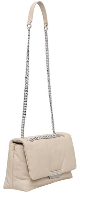 Armani Exchange Compact Beige Shoulder Bag With Structured Design